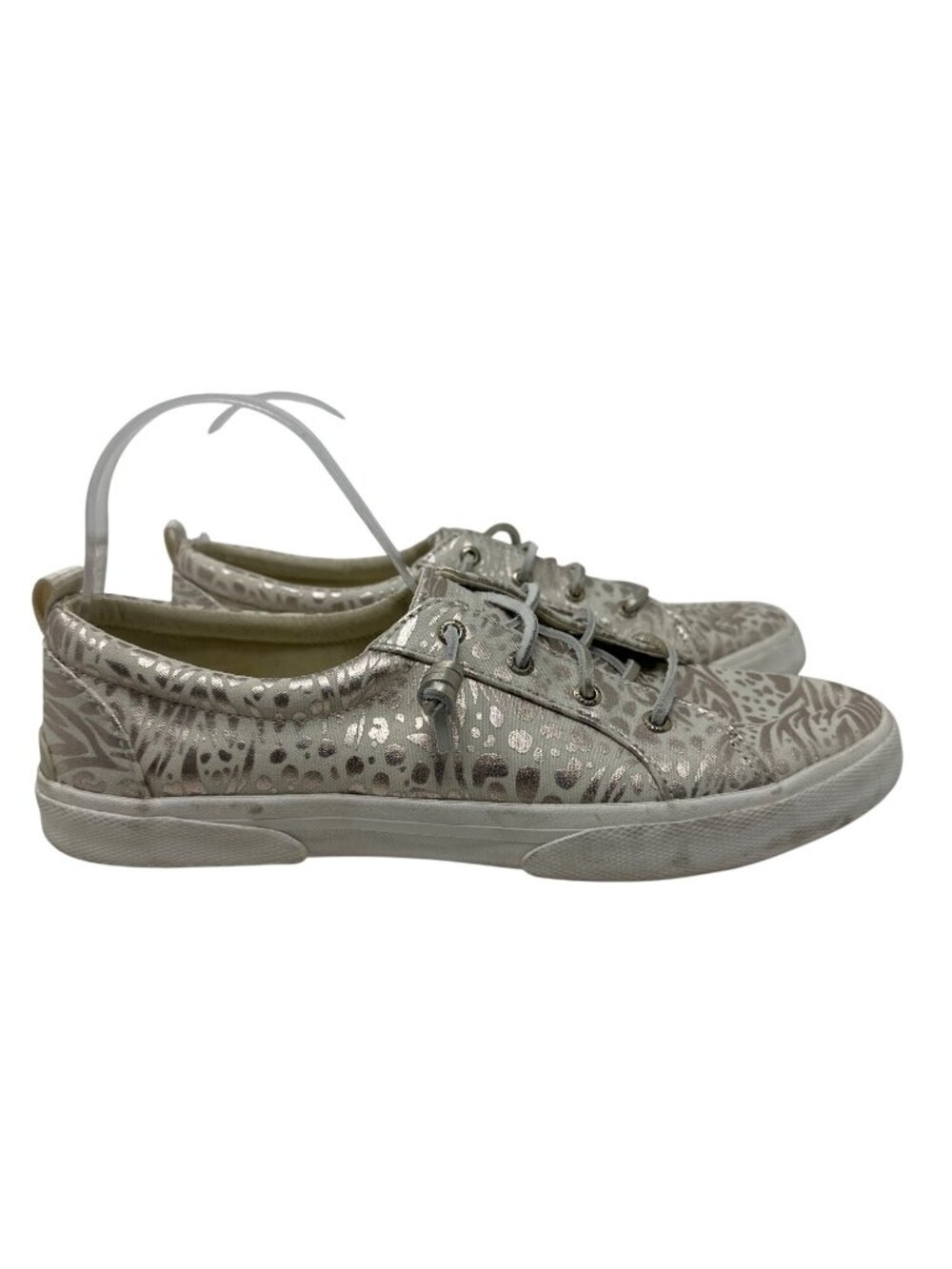 Sperry Womens Metallic Animal Print Sneakers Casual Lace-Up Shoes Size 11